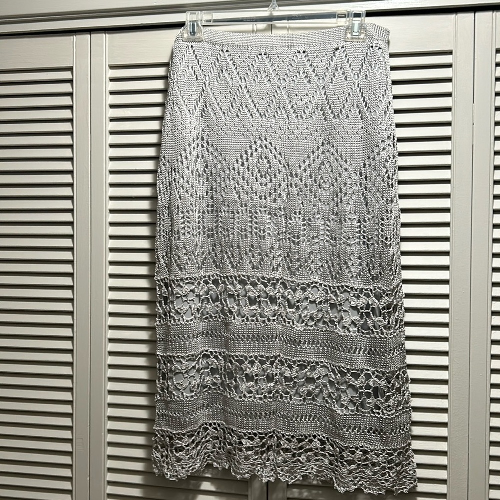 NWT Crochet Maxi Skirt Chico’s Size 2P (regular size PL)